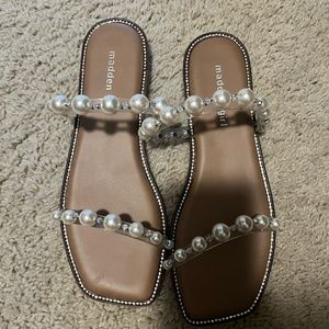 Madden Girl Beaded Flat Sandals